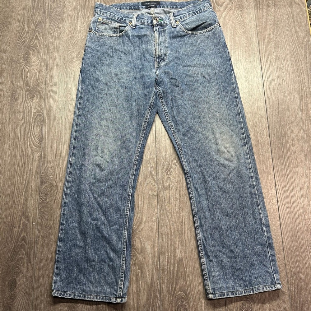 Tommy Hilfiger Freedom Fit Mens Jeans Blue Medium Wash Denim 32x30 y2k Straight